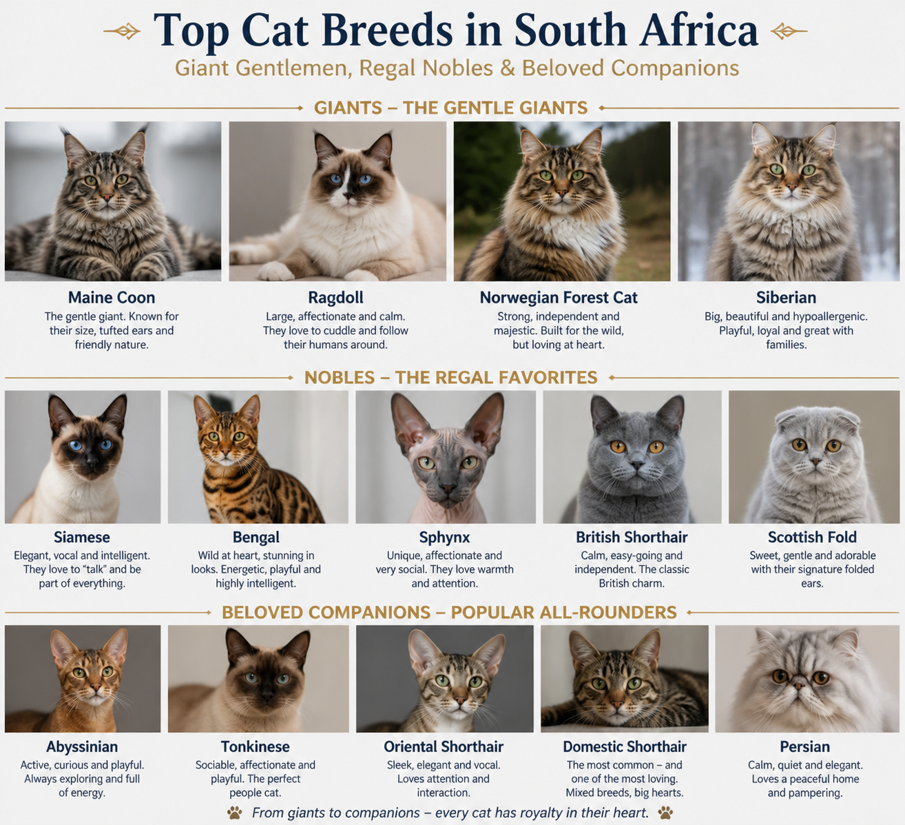 Feline Favorites: The Top Cat Breeds Captivating South African Homes